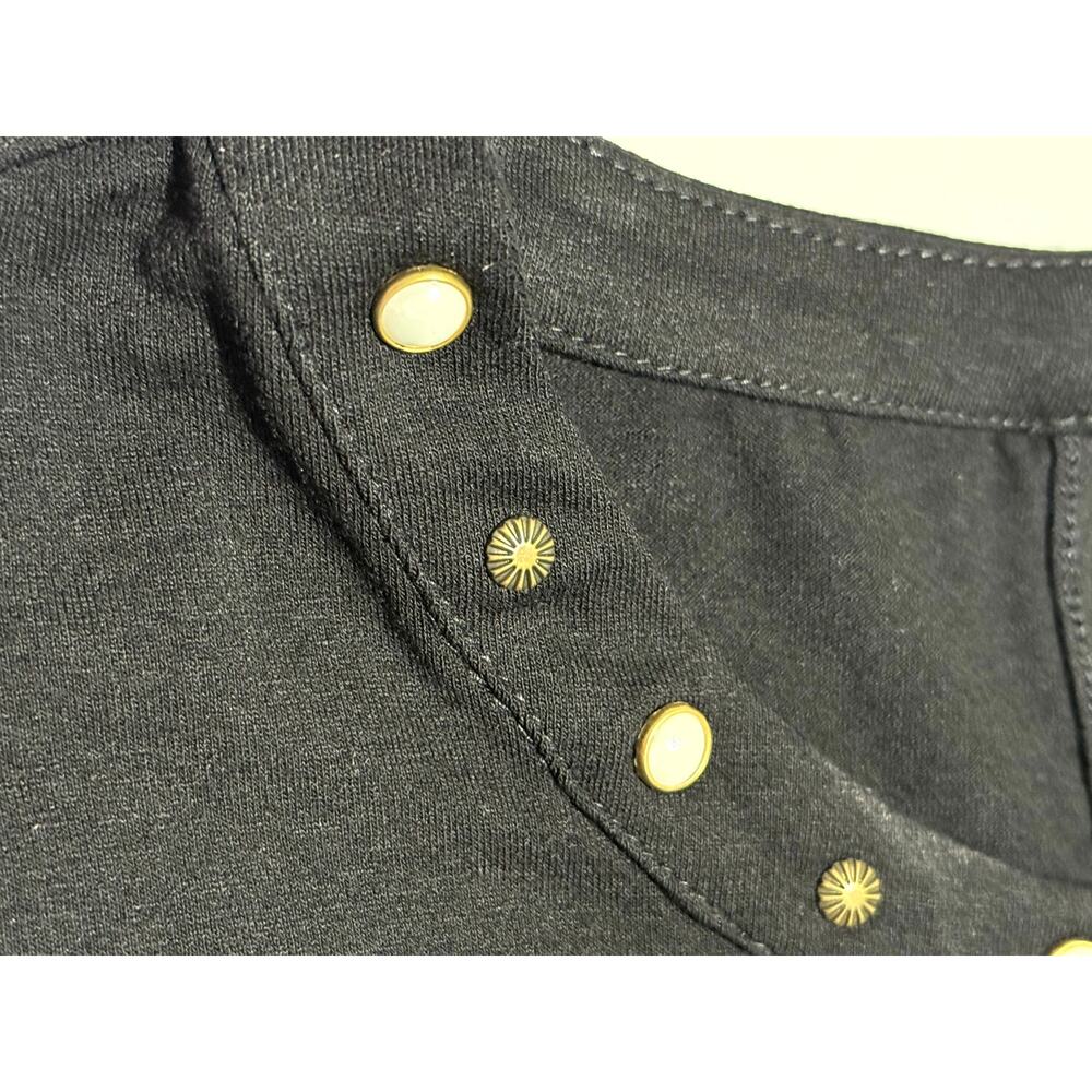 Vince Camuto black knit short sleeve top with sequin accents, Embellished Neck - Picture 4 of 9